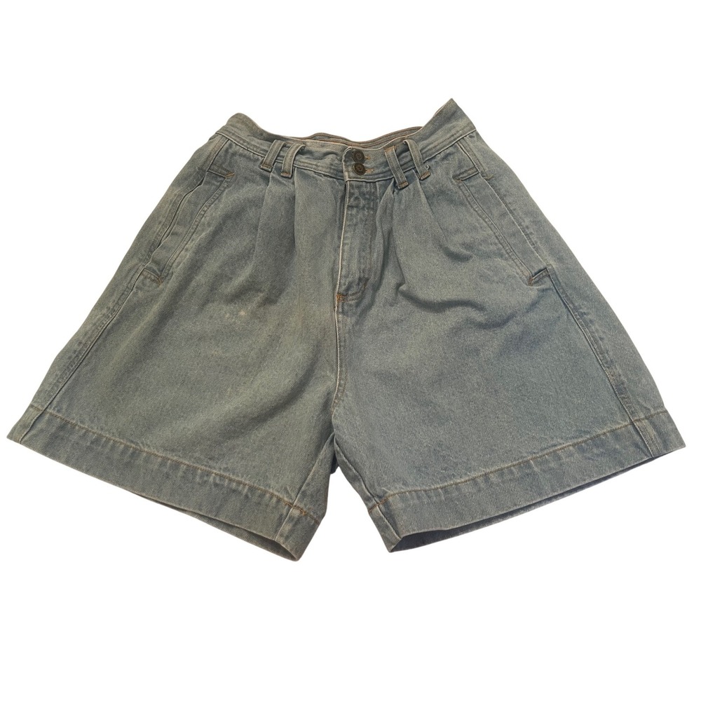 Vintage‎ White Stag 90s Mom Jean Shorts Light Wash Pleated High Waist Size 10
